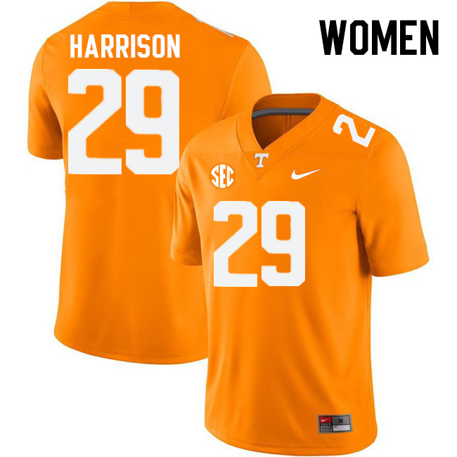 Women #29 Christian Harrison Tennessee Volunteers College Football Jerseys Stitched Sale-Orange